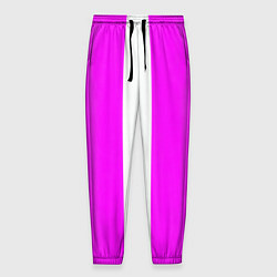 Брюки на резинке мужские Color white pink line, цвет: 3D-принт