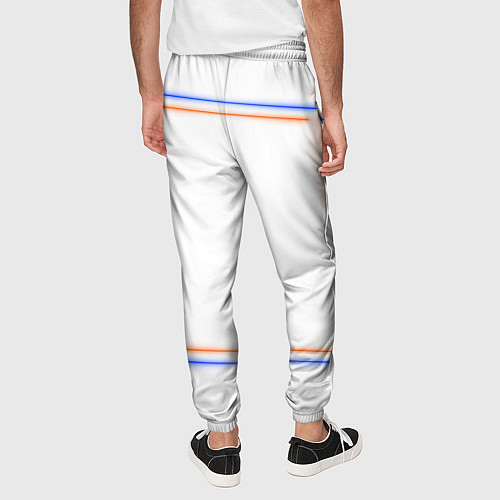 Мужские брюки Neon white orange blue / 3D-принт – фото 4