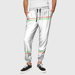 Брюки на резинке мужские Neon light green red, цвет: 3D-принт — фото 2