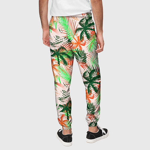 Мужские брюки Palm green pink / 3D-принт – фото 4