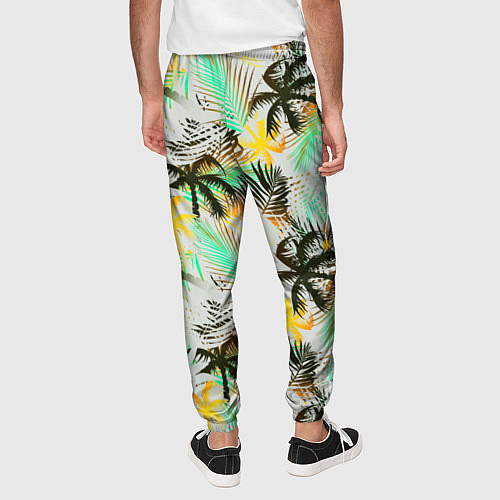 Мужские брюки Palm black yellow white / 3D-принт – фото 4