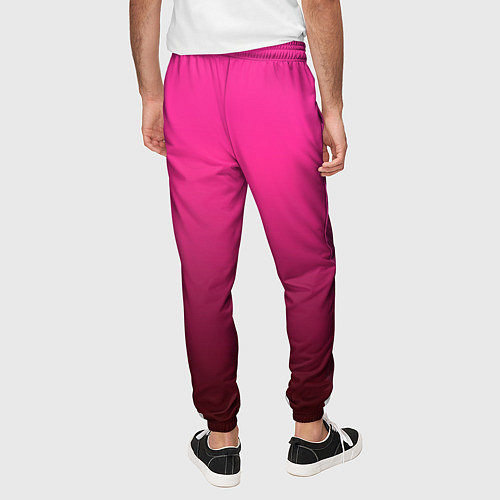 Мужские брюки Малиновый градиент комбинированный узор / 3D-принт – фото 4