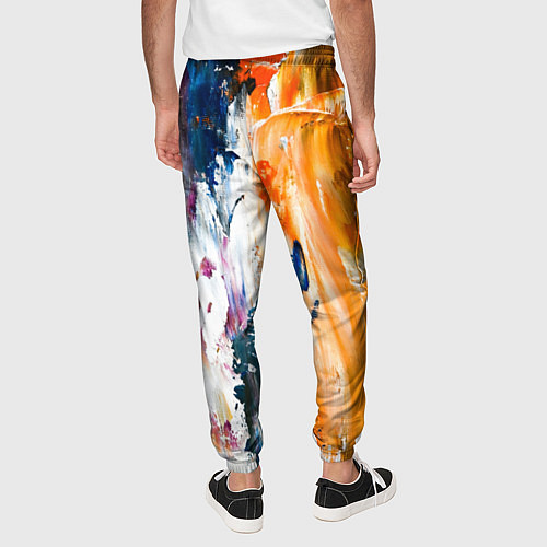 Мужские брюки Разноцветные мазки кисти на палитре художника / 3D-принт – фото 4
