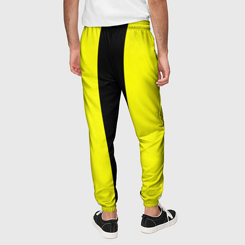 Мужские брюки Color yellow black line / 3D-принт – фото 4