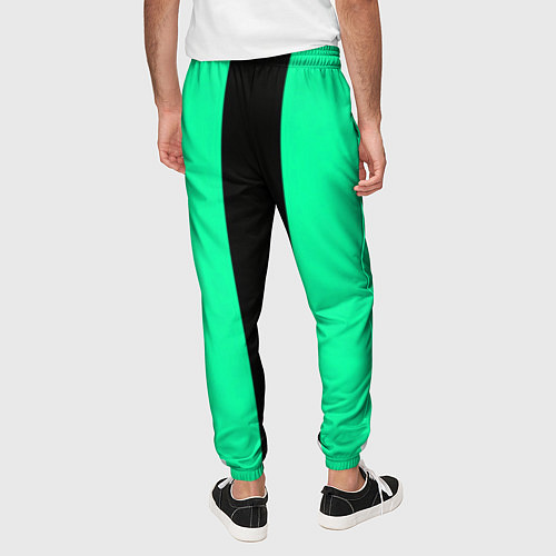 Мужские брюки Color turquoise black line / 3D-принт – фото 4