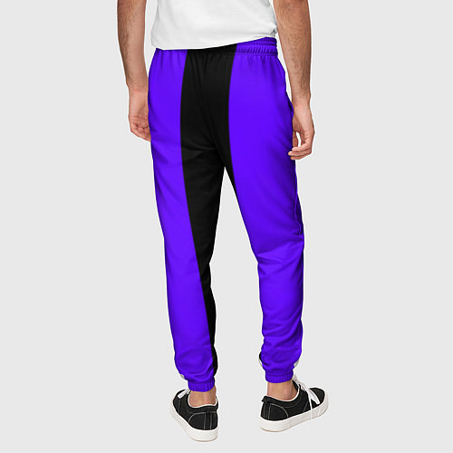 Мужские брюки Color purple black stripes / 3D-принт – фото 4