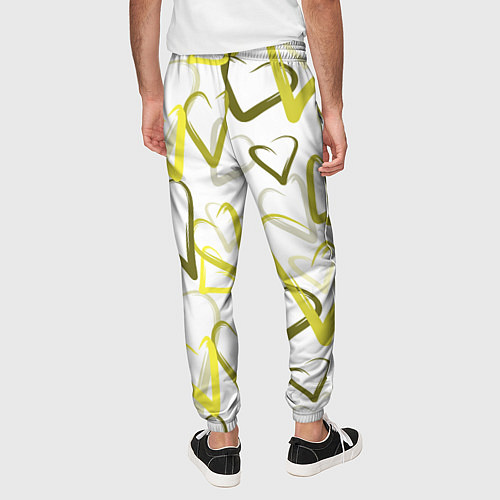 Мужские брюки Зеленые сердца / 3D-принт – фото 4