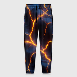 Брюки на резинке мужские Молния на камуфляжной текстуре, цвет: 3D-принт