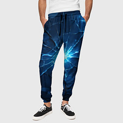 Брюки на резинке мужские Синий камуфляж со вспышками, цвет: 3D-принт — фото 2