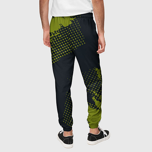 Мужские брюки Абстрактная текстура в зеленом / 3D-принт – фото 4