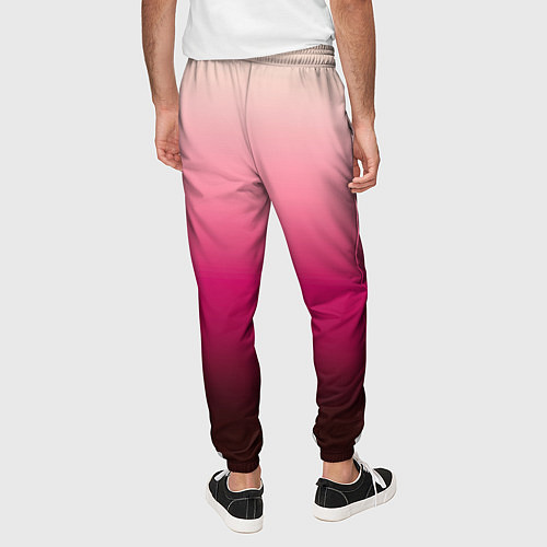 Мужские брюки Градиент transcendent pink омбре / 3D-принт – фото 4