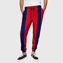 Брюки на резинке мужские Color black red stripes, цвет: 3D-принт — фото 2