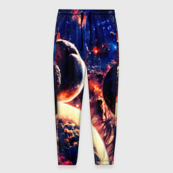 Брюки на резинке мужские Фантастический космос планеты, цвет: 3D-принт