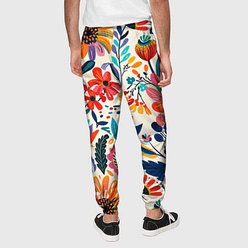 Мужские брюки Простые цветы / 3D-принт – фото 4