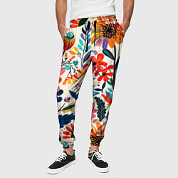 Брюки на резинке мужские Простые цветы, цвет: 3D-принт — фото 2