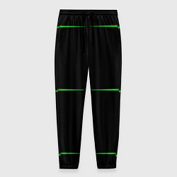 Мужские брюки Color black green orange stripes