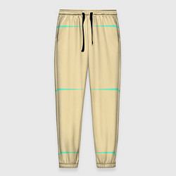 Брюки на резинке мужские Color beige green stripes, цвет: 3D-принт