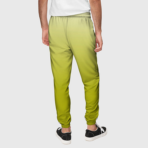 Мужские брюки Градиент лаймовый / 3D-принт – фото 4