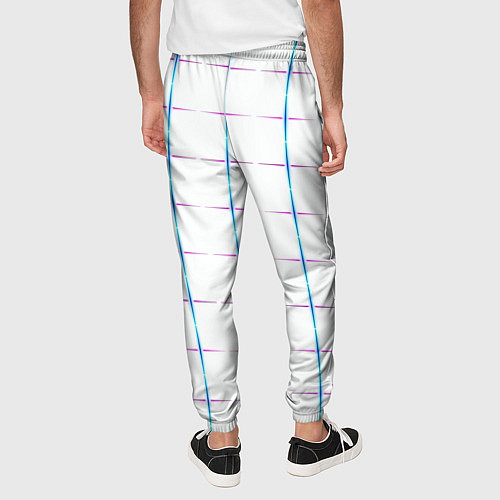 Мужские брюки Color white blue stripes / 3D-принт – фото 4