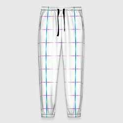 Брюки на резинке мужские Color white blue stripes, цвет: 3D-принт