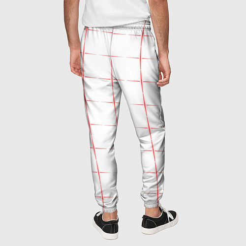 Мужские брюки Color white red crosses / 3D-принт – фото 4