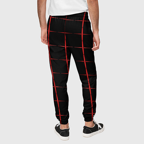 Мужские брюки Color black red crosses / 3D-принт – фото 4