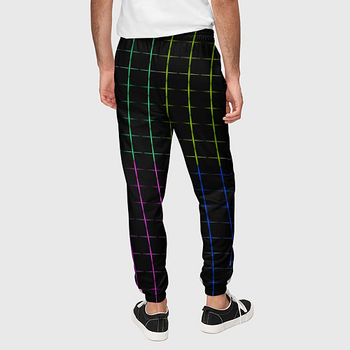 Мужские брюки Color black multicolored stripes / 3D-принт – фото 4