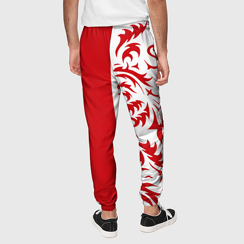 Мужские брюки Россия - красная хохлома / 3D-принт – фото 4