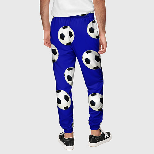 Мужские брюки Футбольные мячи на синем / 3D-принт – фото 4