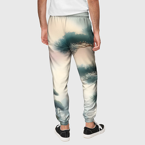 Мужские брюки Сосна в Японском пейзаже / 3D-принт – фото 4