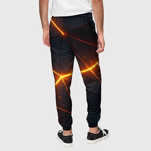 Мужские брюки Оранжевые геометрические лучи / 3D-принт – фото 4