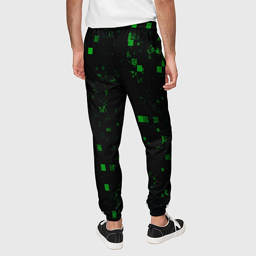 Мужские брюки Color green khaki / 3D-принт – фото 4