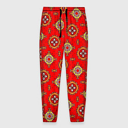 Брюки на резинке мужские Яркий узор в этническом стиле, цвет: 3D-принт