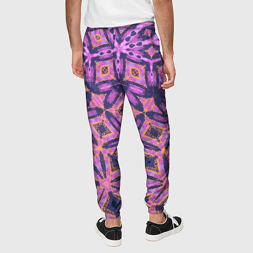 Мужские брюки Фиолетовая геометрическая метаморфоза / 3D-принт – фото 4