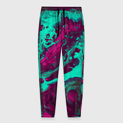 Брюки на резинке мужские Абстракция мрамор, цвет: 3D-принт