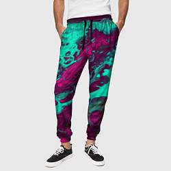 Брюки на резинке мужские Абстракция мрамор, цвет: 3D-принт — фото 2