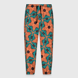 Брюки на резинке мужские Оранжевые звезды, цвет: 3D-принт