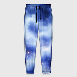 Брюки на резинке мужские Сине-голубая волшебная дымка, цвет: 3D-принт