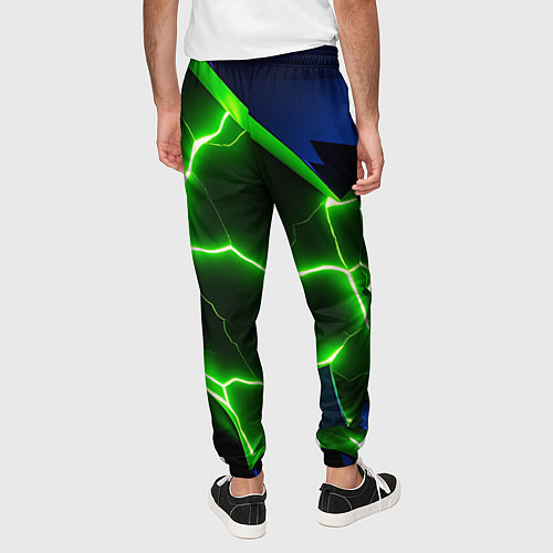 Мужские брюки Neon green glow / 3D-принт – фото 4