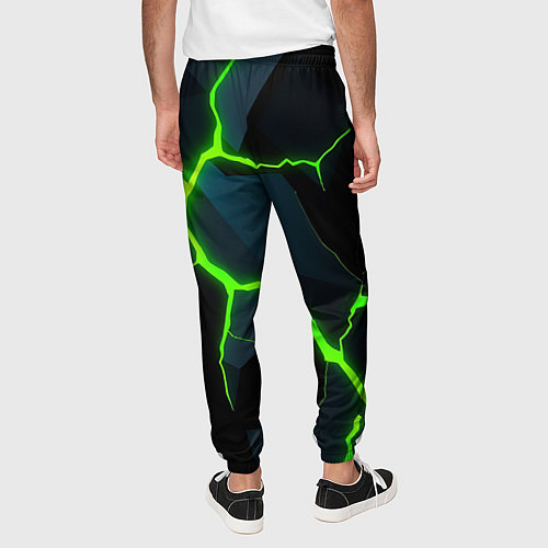 Мужские брюки Glow green neon / 3D-принт – фото 4
