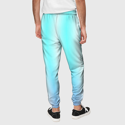 Мужские брюки Neon white blue lines / 3D-принт – фото 4