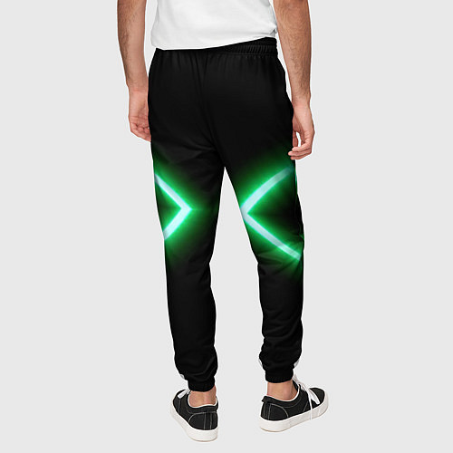 Мужские брюки Neon green lines / 3D-принт – фото 4