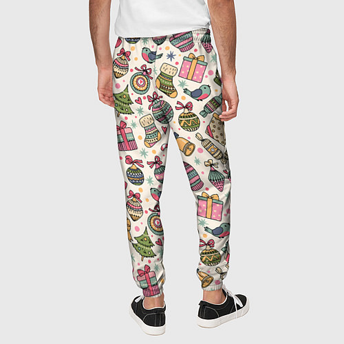 Мужские брюки Новогодний паттерн / 3D-принт – фото 4