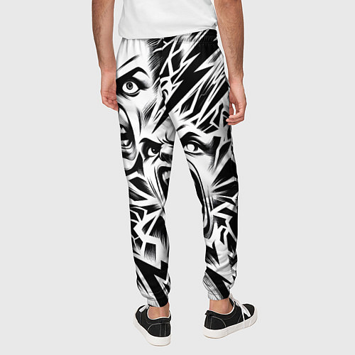 Мужские брюки Свирепые лица и молнии - нейроарт / 3D-принт – фото 4