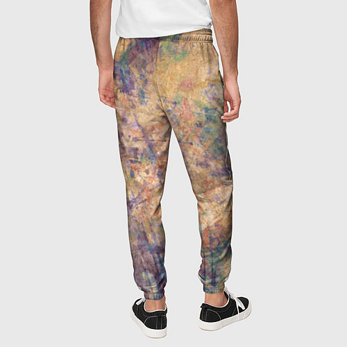 Мужские брюки Абстракция - pink marble with blue flecks / 3D-принт – фото 4