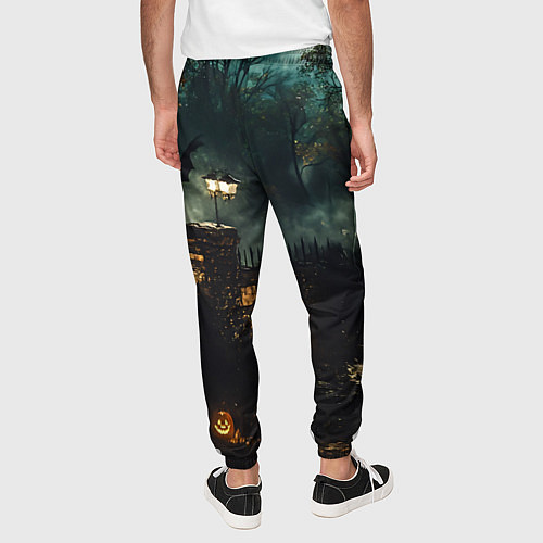 Мужские брюки Ночь тыкв и теней / 3D-принт – фото 4