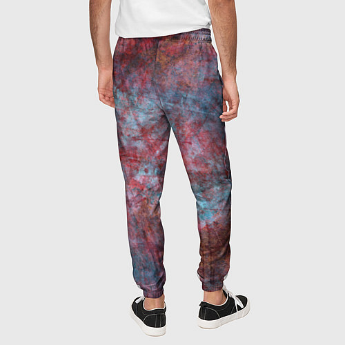 Мужские брюки Абстракция - red rust on blue / 3D-принт – фото 4