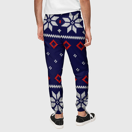 Мужские брюки Вязаный новогодний узор / 3D-принт – фото 4