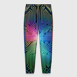 Брюки на резинке мужские Линейная графика, цвет: 3D-принт