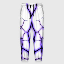 Брюки на резинке мужские Color white purple, цвет: 3D-принт